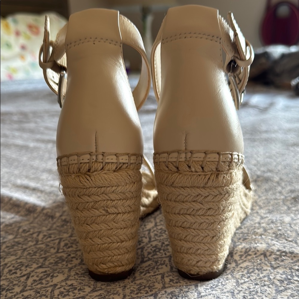Vince Camuto Cream Espadrille Sandals with Ankle Strap - Picture 6 of 6